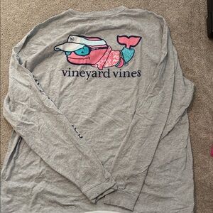 Vineyard Vines Gray Long Sleeve with Colorful Whale